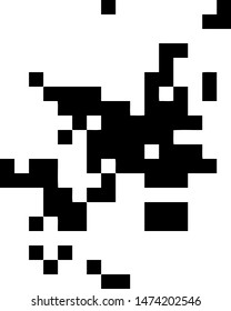 Pixel background. Abstract geometric black and white vector art.