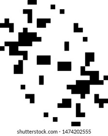 Pixel background. Abstract geometric black and white vector art.