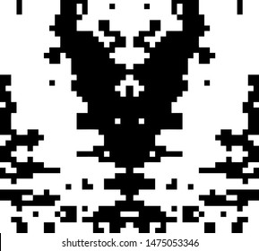 Pixel background. Abstract geometric black and white vector art.