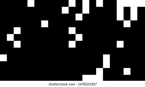 Pixel background. Abstract geometric black and white vector art.