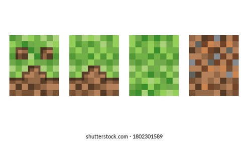 Pixel background. The concept of games background. Vector illustration