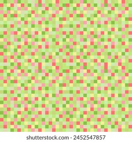 Pixel background lime and strawberry colours. Vector seamless pattern, pixelation. Colorful pixel dots mosaic background, wallpaper