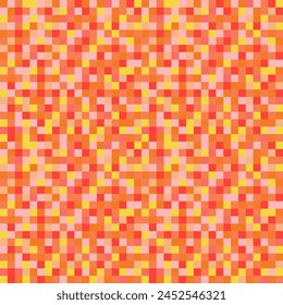 Pixel background peaches colour palette. Vector seamless pattern, pixelation. Colorful pixel dots mosaic background, wallpaper	