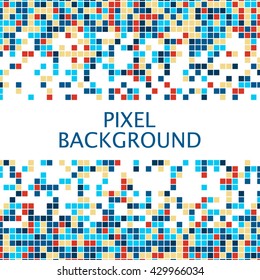 Pixel background. Pixelate Effect. Geometric background with squares. Vector illustration
