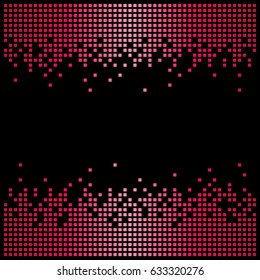 Pixel background texture in red with copy space. Vector light bitmap pattern backdrop and message space.