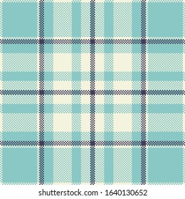 Pixel background vector design. Modern seamless pattern plaid. Square texture fabric. Tartan scottish textile. Beauty color madras ornament.