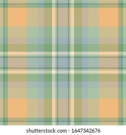 Pixel background vector design. Modern seamless pattern plaid. Square texture fabric. Tartan scottish textile. Beauty color madras ornament.