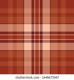 Pixel background vector design. Modern seamless pattern plaid. Square texture fabric. Tartan scottish textile. Beauty color madras ornament.