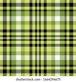 Pixel background vector design. Modern seamless pattern plaid. Square texture fabric. Tartan scottish textile. Beauty color madras ornament.