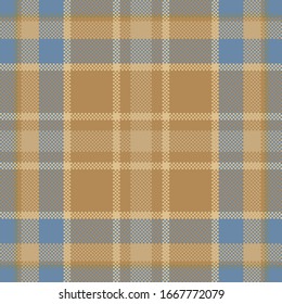 Pixel background vector design. Modern seamless pattern plaid. Square texture fabric. Tartan scottish textile. Beauty color madras ornament.
