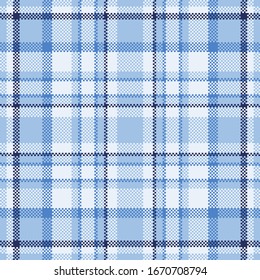 Pixel background vector design. Modern seamless pattern plaid. Square texture fabric. Tartan scottish textile. Beauty color madras ornament.