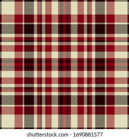 Pixel background vector design. Modern seamless pattern plaid. Square texture fabric. Tartan scottish textile. Beauty color madras ornament.