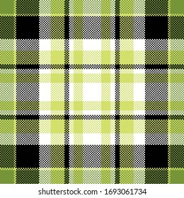 Pixel background vector design. Modern seamless pattern plaid. Square texture fabric. Tartan scottish textile. Beauty color madras ornament.