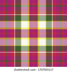 Pixel background vector design. Modern seamless pattern plaid. Square texture fabric. Tartan scottish textile. Beauty color madras ornament.