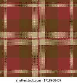 Pixel background vector design. Modern seamless pattern plaid. Square texture fabric. Tartan scottish textile. Beauty color madras ornament.