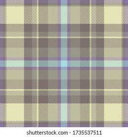 Pixel background vector design. Modern seamless pattern plaid. Square texture fabric. Tartan scottish textile. Beauty color madras ornament.