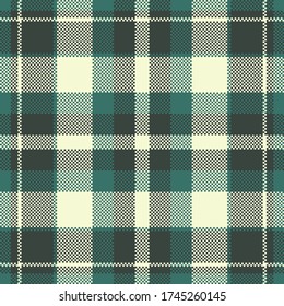 Pixel background vector design. Modern seamless pattern plaid. Square texture fabric. Tartan scottish textile. Beauty color madras ornament.