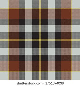Pixel background vector design. Modern seamless pattern plaid. Square texture fabric. Tartan scottish textile. Beauty color madras ornament.