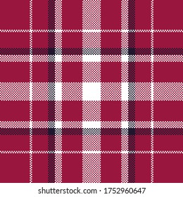 Pixel background vector design. Modern seamless pattern plaid. Square texture fabric. Tartan scottish textile. Beauty color madras ornament.