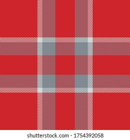 Pixel background vector design. Modern seamless pattern plaid. Square texture fabric. Tartan scottish textile. Beauty color madras ornament.