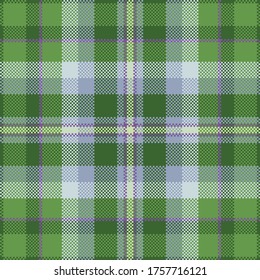 Pixel background vector design. Modern seamless pattern plaid. Square texture fabric. Tartan scottish textile. Beauty color madras ornament.