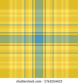 Pixel background vector design. Modern seamless pattern plaid. Square texture fabric. Tartan scottish textile. Beauty color madras ornament.