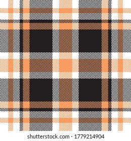 Pixel background vector design. Modern seamless pattern plaid. Square texture fabric. Tartan scottish textile. Beauty color madras ornament.