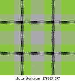 Pixel background vector design. Modern seamless pattern plaid. Square texture fabric. Tartan scottish textile. Beauty color madras ornament.