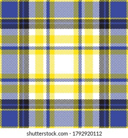 Pixel background vector design. Modern seamless pattern plaid. Square texture fabric. Tartan scottish textile. Beauty color madras ornament.