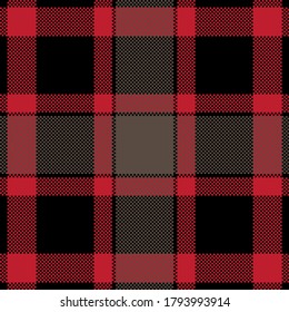 Pixel background vector design. Modern seamless pattern plaid. Square texture fabric. Tartan scottish textile. Beauty color madras ornament.