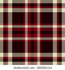 Pixel background vector design. Modern seamless pattern plaid. Square texture fabric. Tartan scottish textile. Beauty color madras ornament.