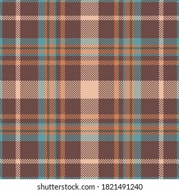 Pixel background vector design. Modern seamless pattern plaid. Square texture fabric. Tartan scottish textile. Beauty color madras ornament.