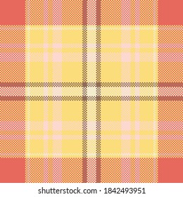 Pixel background vector design. Modern seamless pattern plaid. Square texture fabric. Tartan scottish textile. Beauty color madras ornament.
