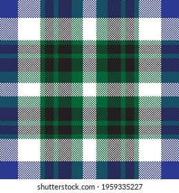 Pixel background vector design. Modern seamless pattern plaid. Square texture fabric. Tartan scottish textile. Beauty color madras ornament.