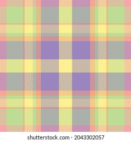 Pixel background vector design. Modern seamless pattern plaid. Square texture fabric. Tartan scottish textile. Beauty color madras ornament.