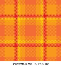 Pixel background vector design. Modern seamless pattern plaid. Square texture fabric. Tartan scottish textile. Beauty color madras ornament.