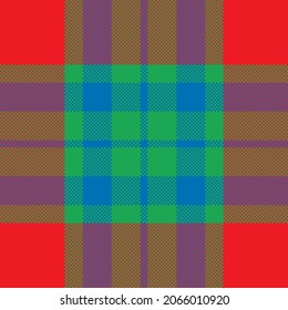 Pixel background vector design. Modern seamless pattern plaid. Square texture fabric. Tartan scottish textile. Beauty color madras ornament.