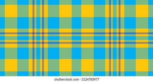 Pixel background vector design. Modern seamless pattern plaid. Square texture fabric. Tartan scottish textile. Beauty color madras ornament.