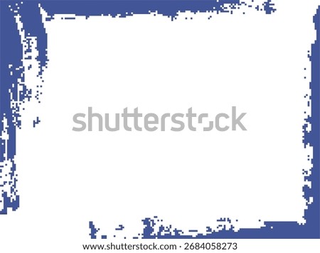 Pixel background winter blue grunge frame