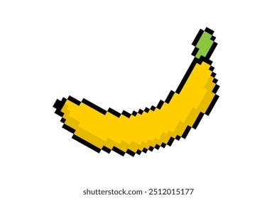 Pixel banana fruit simple design