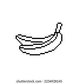 elemento de píxel vectorial de icono de banana de píxeles para el juego