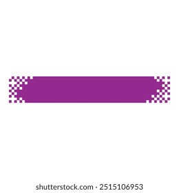 Banner do pixel. Layout de cor de cabeçalho e rodapé com bordas em mosaico. Marca de título horizontal com pixels. Rotula elemento de vetor de anúncio de decoração pixelada. Formas pontilhadas retangulares banner branco isolado