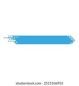 Pixel banner. Header, footer color layout with mosaic edges. Horizontal title tag with pixels. Labels pixelated decoration advertising vector element. Rectangular dotted shapes isolated white banner