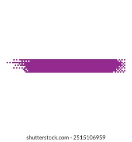 Banner do pixel. Layout de cor de cabeçalho e rodapé com bordas em mosaico. Marca de título horizontal com pixels. Rotula elemento de vetor de anúncio de decoração pixelada. Formas pontilhadas retangulares banner branco isolado