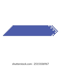 Pixel banner. Header, footer color layout with mosaic edges. Horizontal title tag with pixels. Labels pixelated decoration advertising vector element. Rectangular dotted shapes isolated white banner