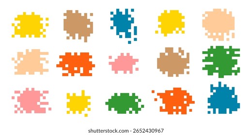 Pixel banner. Paint stain. Set of paint streaks . Abstract pixel background for the inscription. Vector illustration.
