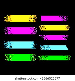 pixel banner set cartoon. digital display, web ad, creative visual pixel banner sign. isolated symbol vector illustration