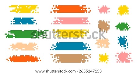 Pixel banner. Set of paint streaks .Strip paint . Abstract pixel background for the inscription. Vector illustration.