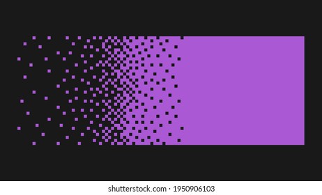 The pixel bar or lines are purple in color. Digital callouts titles. banner. Vector template.