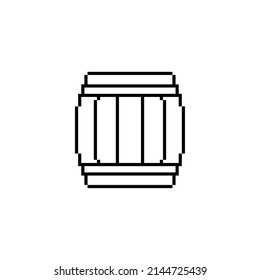  pixel barrel icon vector  pixel art for 8 bit game